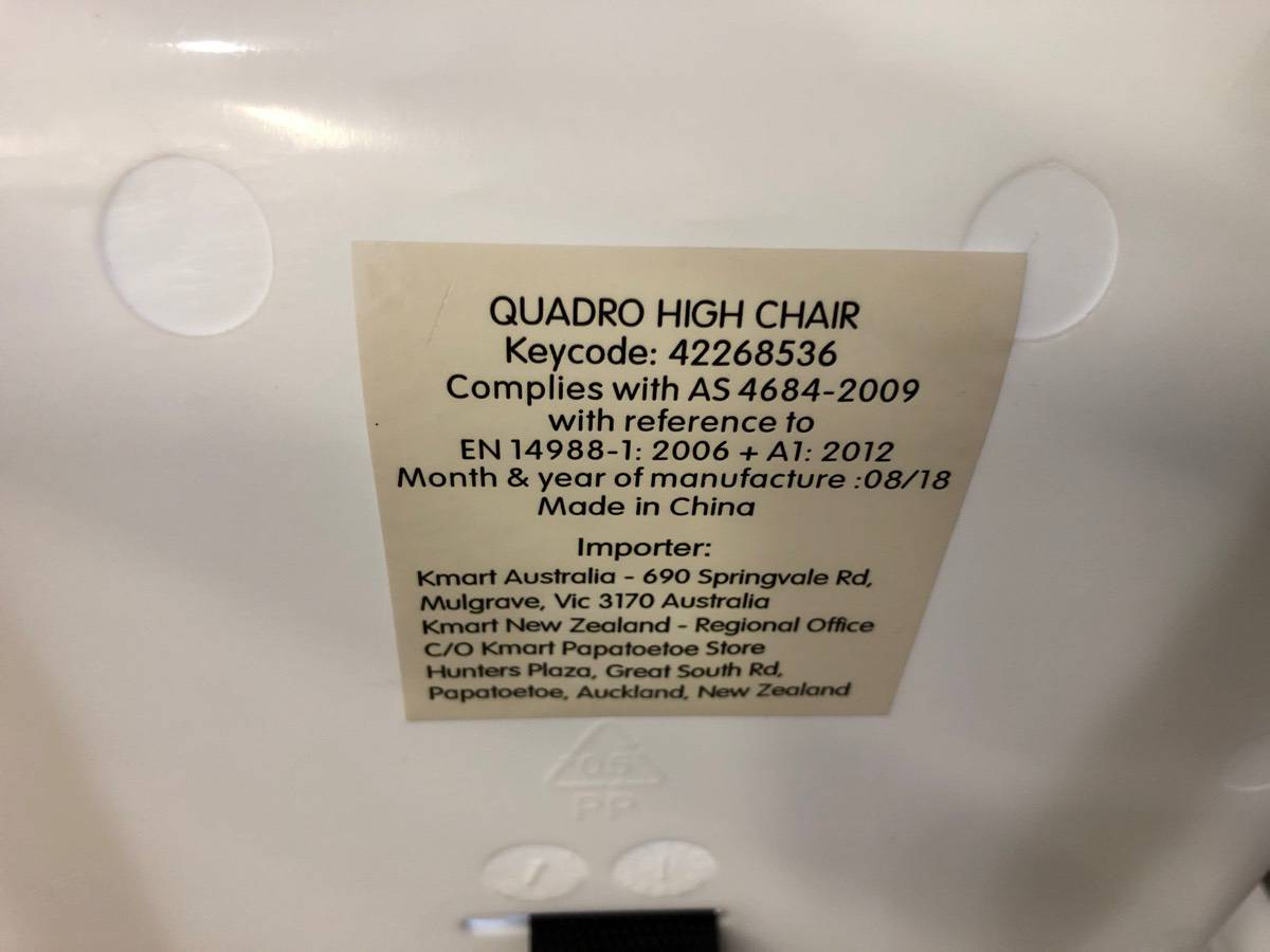 kmart quadro high chair