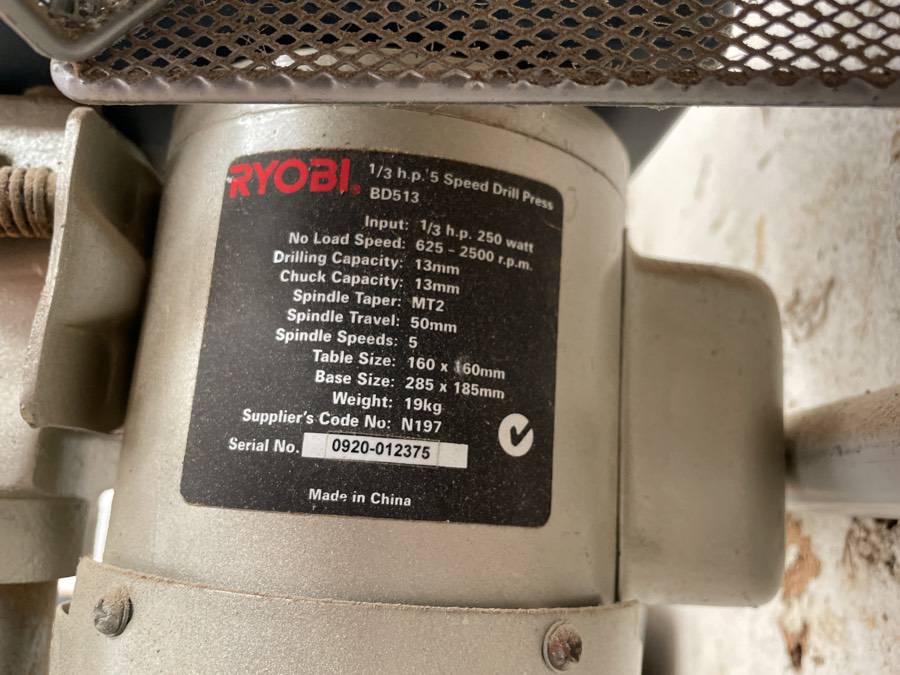 Ryobi 5 Speed Drill Press number8.bid number 8 solutions Ltd