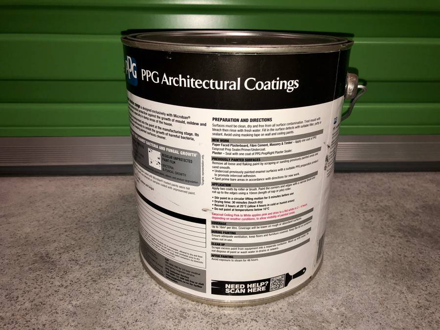 1x Ppg Easy Coat Interior Ceiling Pink To White 4l Paint Rrp