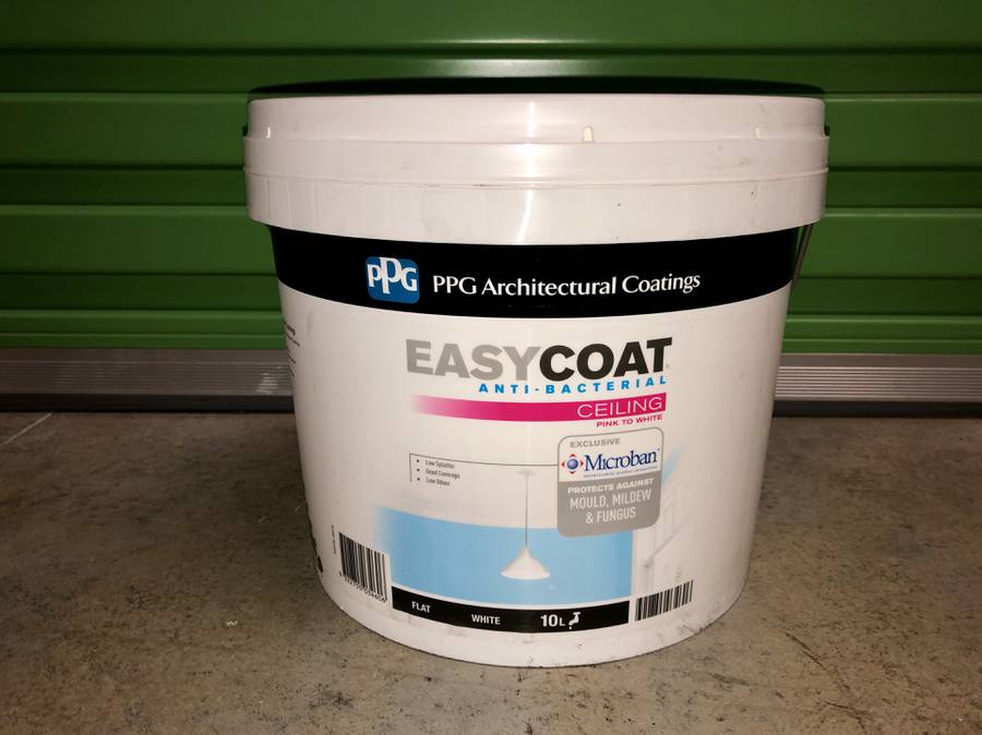 1x Ppg Easy Coat Interior Ceiling Pink To White 10l Paint Rrp